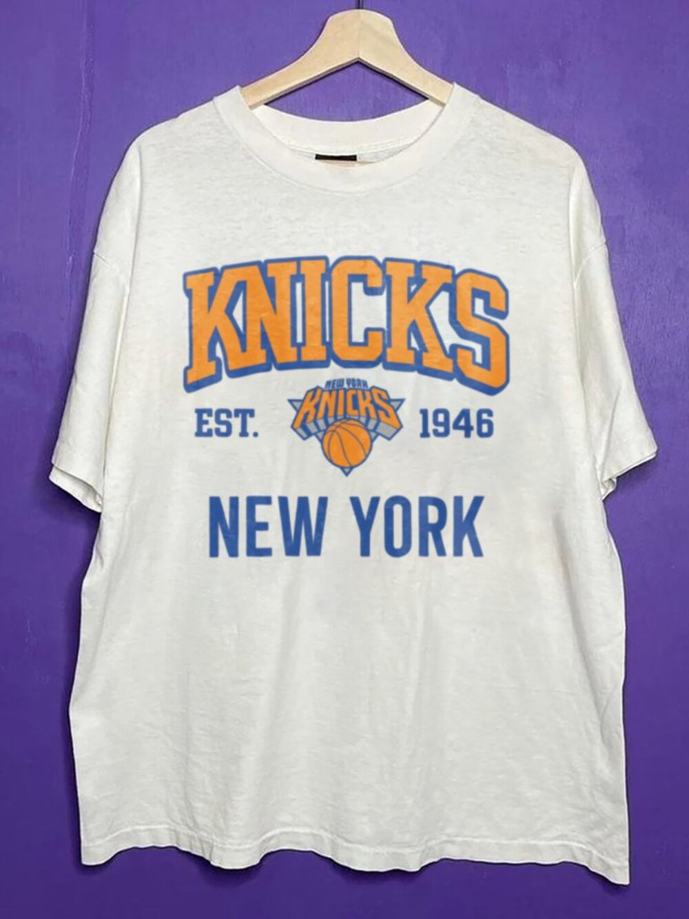 Vintage New York Knicks Basketball Style Shirt, Retro NBA Shirt For Men Women